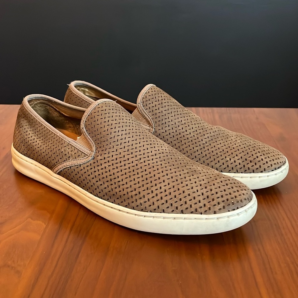 1901 Perforated Leather Men's Slip On Casual Loafers Shoes, men’s 9.5